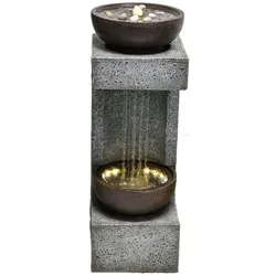 Eleganter Outdoor-Brunnen mit LED-Beleuchtung und Pumpe