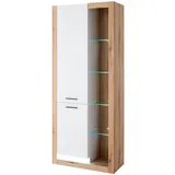 MID.YOU Mehrzweckschrank 80 x 195 x 37 cm Weiß/Eiche