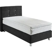 Westfalia Schlafkomfort Boxspringbett, schwarz, B:115cm L:210cm, Bezug: Microvelours 100%