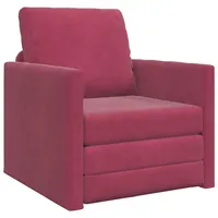 VidaXL Schlafsessel 2-in-1 Weinrot 74x77x81 cm Samt
