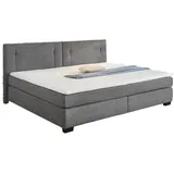 Jockenhöfer Boxspringbett Family 240 x 200 cm Stoff Grau Dunkelgrau