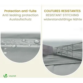 VOUNOT VOUNOT® Sonnensegel Rechteckig mit Befestigung Set, 3x2m, Grau