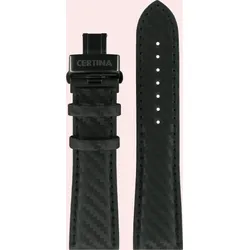 Certina - Leder Lederarmband 23mm/20mm C600017558 - carbonfasermotiv-prägung,kalb,schwarz