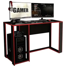 Hti-Living Gamer Gaming Desk 120 x 54 cm schwarz/rot