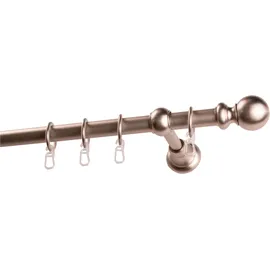 GARESA Gardinenstange GARESA "ANDREA", silber (mattnickelfarben), L:410cm Ø:20mm, Metall, Gardinenstangen, Vorhanggarnitur, verlängerbar, Endknopf Kugel lang, mit Ringen