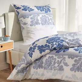 Traumschlaf Bettwäsche Franka blau 135x200 cm + 80x80 cm - blau