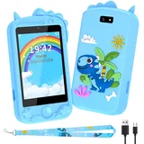 Kinder Handy, Kinder Kamera, Kinder Smartphone, Kinderhandy Spielzeug Mit Telefonkarte, Mit 28 Spiele Anruf SOS Kamera Musik Wecker. Einhorn-Geschenkspielzeug 3-9 Jahre Geschenke (Blau)