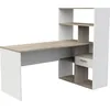 Schreibtisch DEMEYERE GROUP Strate, weiß (eiche, weiß, matt weiß, eiche), B:156,10cm H:133,4cm T:90,6cm, Tische, Schreibtisch Regal 1 Schublade