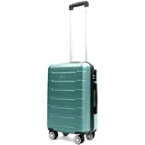 Easy Move ABS Hartschalenkoffer - Reisekoffer mit 360° Rädern, Zahlen-Schloss -, Hartschalenkoffer, Luggage, Trolley Koffer (Silver Green, Medium 54cm)