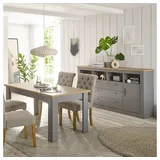 Lomadox Esszimmer-Set CHATHAM-61, (Spar-Set, 2-St), Sideboard Esstisch Esszimmer grau Artisan Eiche Nb. Landhaus grau