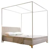 guoiooi Betthimmel Rahmen Edelstahl Mückennetz Rahmen Himmelbett Moskitonetzhalter Vier Eckbett Bettüberdachung Für Twin/Full/Queen/California King/King Size/California King(120x200cm(47x79inch))