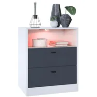 Vladon Kommode, Anthrazit, Dunkelgrau, Holzwerkstoff, 56x67.5x36 cm, Wohnzimmer, Kommoden