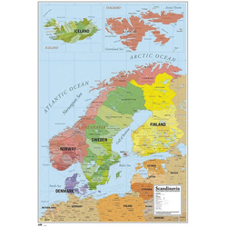 Grupo Erik Poster Karte von Skandinavien Poster Map of Scandinavia