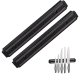 Relaxdays Magnetleiste Wand, Gerätehalter, magnetische Küchenleiste, Messer & Werkzeug, Kunststoff, 33 cm breit, schwarz,