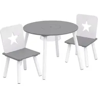 Woltu Kindersitzgruppe Tisch-Set mit Stauraum aus Kiefernholz - Woltu