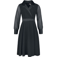 Timeless London - Rockabilly Kleid knielang - Polly Black Dress - XS bis XL - für Damen - Größe S - schwarz - S