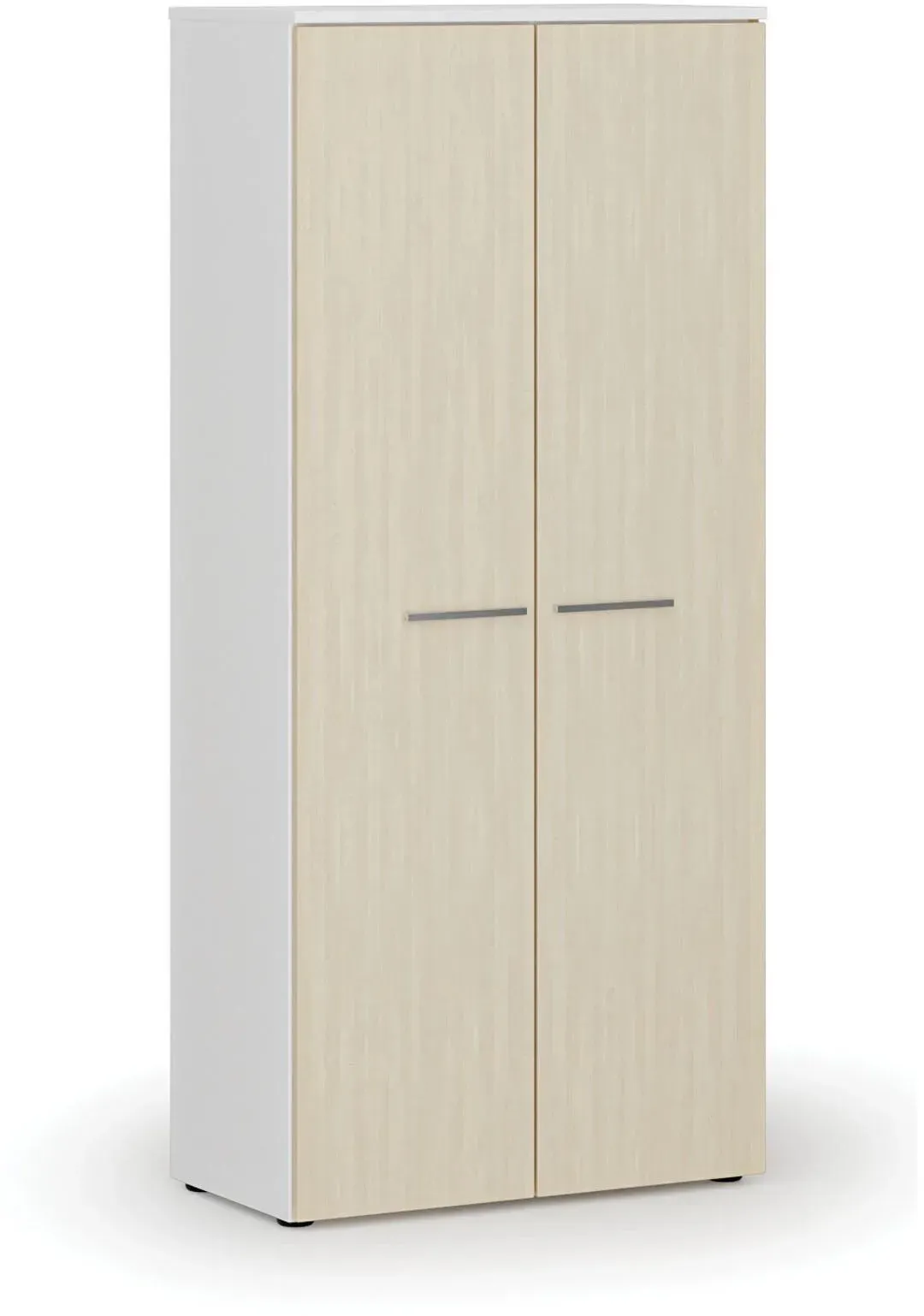 Kleiderschrank mit Auszug PRIMO WHITE, 800 x 420 x 1781 mm, Weiß/Birke