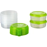 MiraHome Vorratsdosen Set 8x0,5L rund grün – Perfekt zur Aufbewahrung & Organisation für Lebensmittel – Vorratsdosen mit Deckel Luftdicht – Gefrierdosen für Mealprep & Küche – Austrian Quality