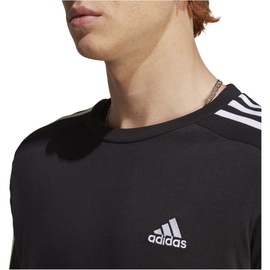 Adidas 3-Streifen Single Jersey Kurzarm-T-Shirt Black / White M