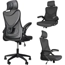 VOUNOT Bürostuhl Ergonomisch Kunststoff Schwarz