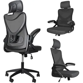 VOUNOT Bürostuhl Ergonomisch Kunststoff Schwarz