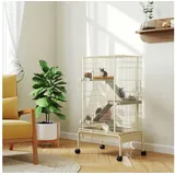 PawHut Kleintierkäfig 69 x 44 x 120 cm Beige