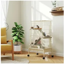 PawHut Kleintierkäfig 69 x 44 x 120 cm Beige