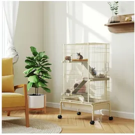 PawHut Kleintierkäfig 69 x 44 x 120 cm Beige