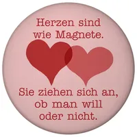 Speecheese Herzen Magnet rund mit Spruch Herzen ziehen Sich