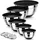 Homikit Rührschüssel Set, 6-tlg Edelstahl Schwarz Schüssel Salatschüssel mit 3 Reibenaufsätzen zum Mischen & Verrühren, Luftdichtem Deckel & Silikonboden, 4,6l/2,8l/2,5l/1,6l/1,2l/0,7l, Stapelbar