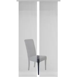 VISION S 5540, 2er-Set Schiebegardine ROM, halb-transparenter Stoff in Bambus-Optik, 2X 260x60 cm, Farbe:grau