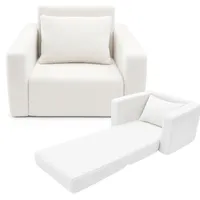 Odolplusz Kindersessel klappbar | Kindersofa Mini-Sessel Kinderstuhl Kuschelsessel | Kindermöbel für Kinderzimmer | (Teddy Weiss)