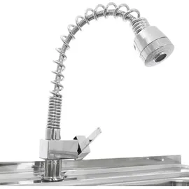 MONSTER SHOP Kukoo Spültisch Gastrospüle Spüle Abtropffläche Links 79cm H x 120cm B & Zubehör