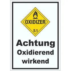 Aufkleber Oxidierend wirkend Oxidizer entzündend A2 (420x594mm)