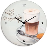 ARTland Wanduhr Latte Macchiato wahlweise mit Quarz- oder Funkuhrwerk, lautlos ohne Tickgeräusche weiß