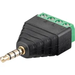 goobay Terminal Block 4-pin > Klinke 3,5 mm Stecker (4-Pin, stereo)