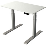 Kerkmann Move 2 elektrisch höhenverstellbarer Schreibtisch weiß rechteckig, T-Fuß-Gestell silber 100,0 x 60,0 cm