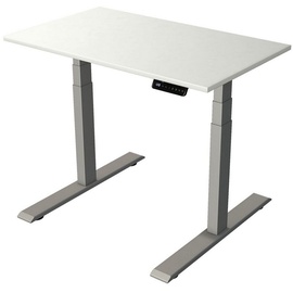 Kerkmann Move 2 elektrisch höhenverstellbarer Schreibtisch weiß rechteckig, T-Fuß-Gestell silber 100,0 x 60,0 cm
