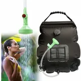 Ahlsen - Camping-Solar-Duschtasche, 20 l, tragbare Solar-Duschtasche, Camping-Dusche, Reise-Warmwasserdusche mit Duschkopf und Ein-/Aus-Schalter für