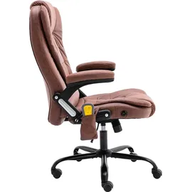 vidaXL Bürostuhl mit Massagefunktion Hellbraun Wildleder-Optik