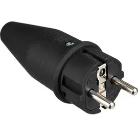 as - Schwabe AS Schwabe 60412 Schutzkontaktstecker Vollgummi 230V Schwarz IP44