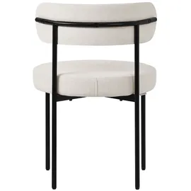 ML-Design Esszimmerstühle 2er Set aus Teddystoff Weiß mit Rückenlehne,