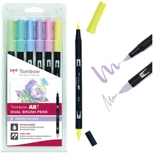 Tombow ABT Dual Brush-Pens farbsortiert, 6 St.