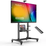 ONKRON motorisierter TV Ständer rollbar für 50-100 Zoll bis 120 kg, höhenverstellbar, mit Fernbedienung, neigbar, Schwarz TS1991E