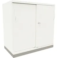 FM Büromöbel Sidney Schiebetürenschrank 80 x 44,2 x 78,1 cm weiß