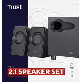 Trust Avora 2.1 PC Lautsprecher mit Subwoofer, 18 W (9 W RMS), Computer Boxen, Kompaktes Format, USB-Betrieb, 3,5 mm AUX Klinke, Lautsprecherset f...