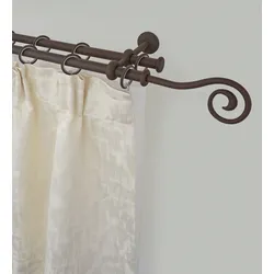 Gardinenstange GARESA "ESPERANCA", braun (rost), L:460cm Ø:16mm, Metall, Gardinenstangen, rustikale Vorhanggarnitur, verlängerbar, Eisen, Endk. Spirale
