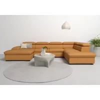 Home affaire Wohnlandschaft Alberto U-Form, mit Kopfteilverstellung, wahlweise mit Bettfunktion gelb