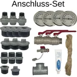 Feuer-Anker Pufferspeicher Anschlussset 26-teilig Montageset Entlüfter Stopfen Reduzierung KFE