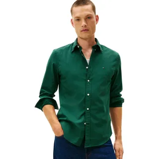 Tommy Hilfiger Herren Hemd Flex Poplin Micro Gingham Regular Fit, Grün (Ornamental Green/Check), XXL